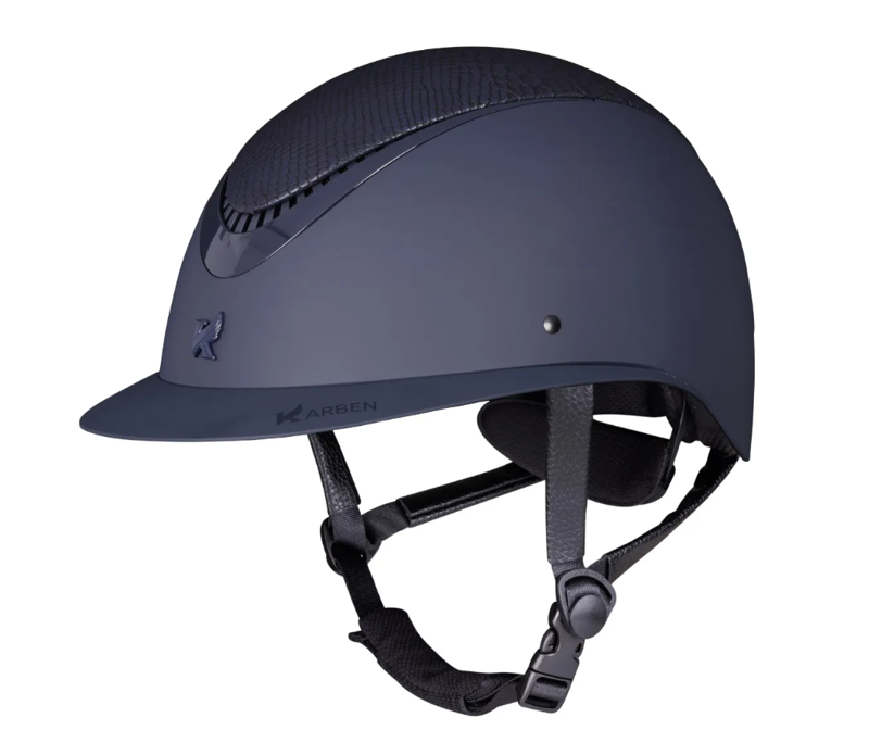 Karben Lorah Wide Peak Ellipse Riding Hat - Navy-2